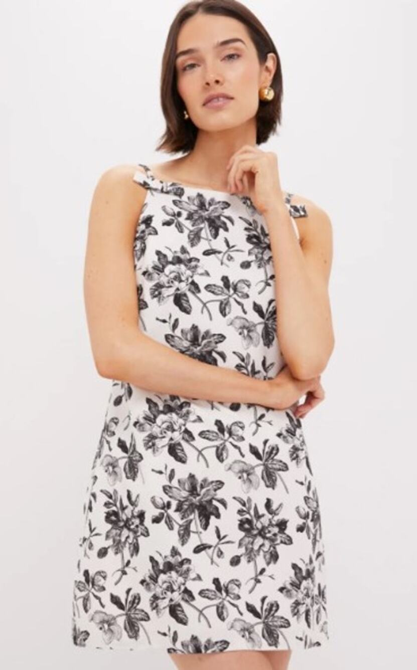 Tuckernuck Hyacinth House Dalton Mini Dress Medium Black Off White Floral Dainty